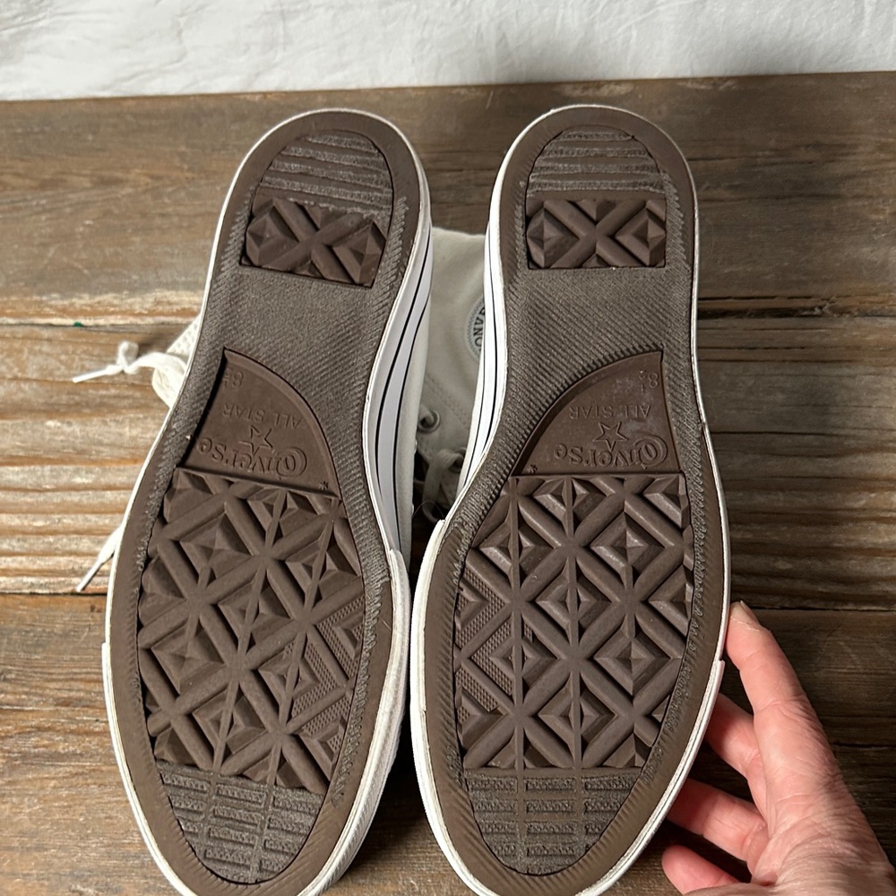 Classic Cream High-Top Sneakers - Picture 5 of 7